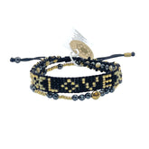 smr // beaded LOVE mantra band with mother of pearl & hematite bracelet