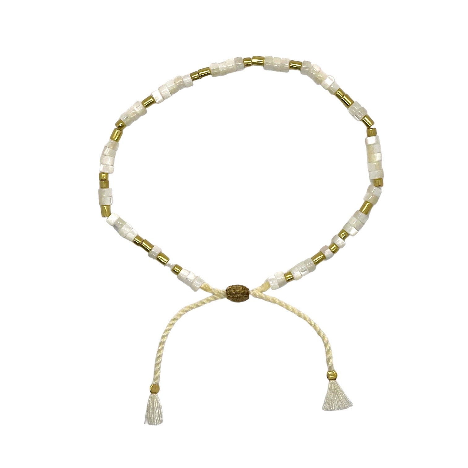 smr // mother of pearl white // Earth Collection Anklet