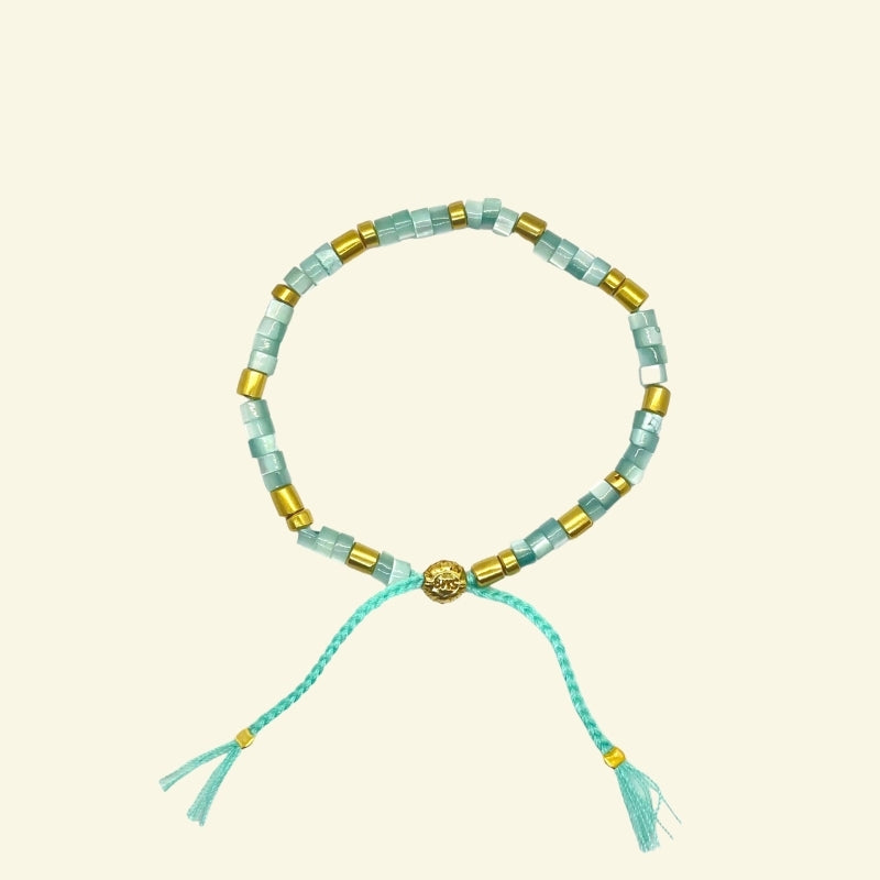 smr | Mother of pearl aqua | Earth Collection bracelet