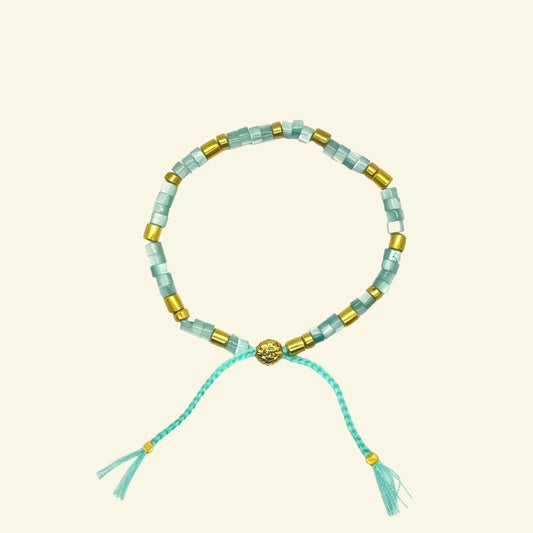 smr | Mother of pearl aqua | Earth Collection bracelet