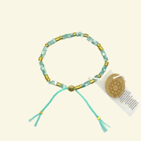 smr | Mother of pearl aqua | Earth Collection bracelet