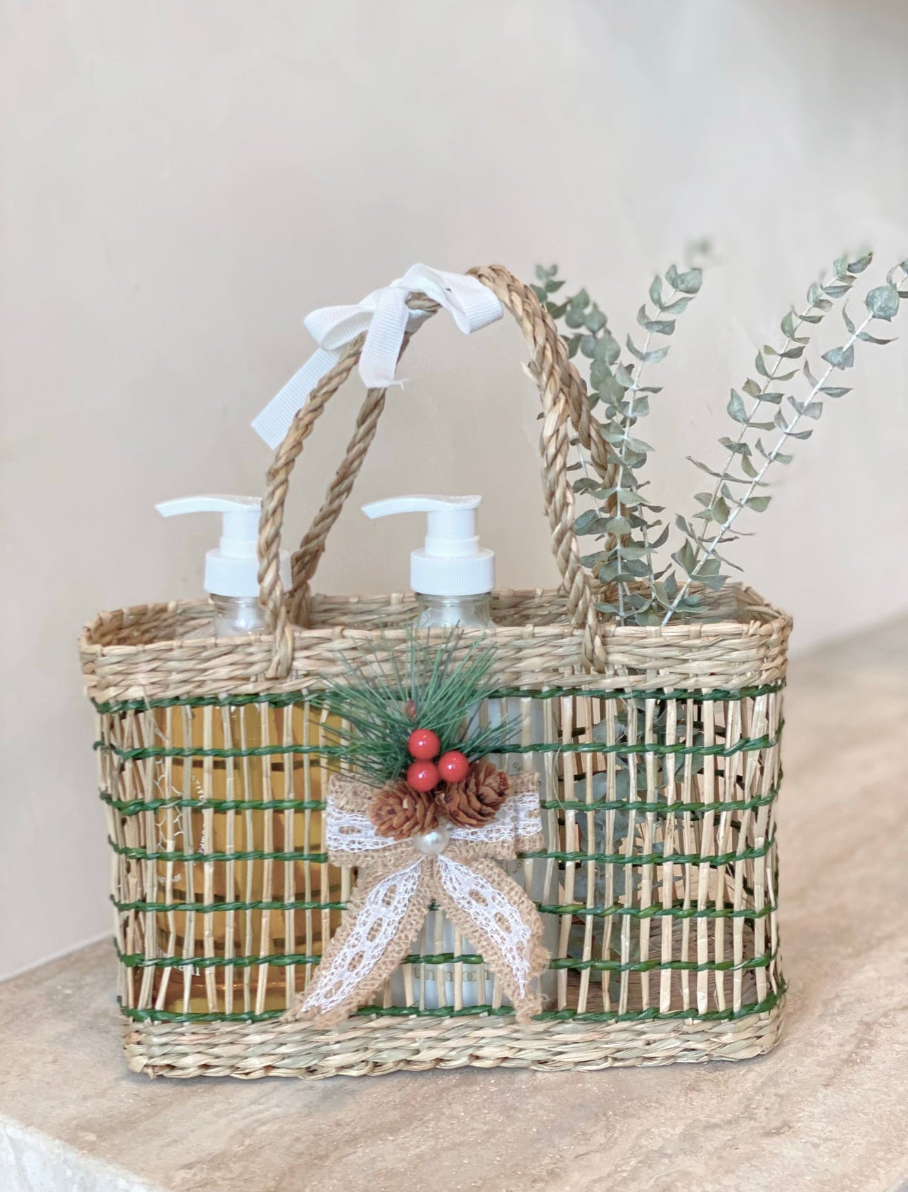 Lemongrass hand & body wash & lotion gift set (glass)