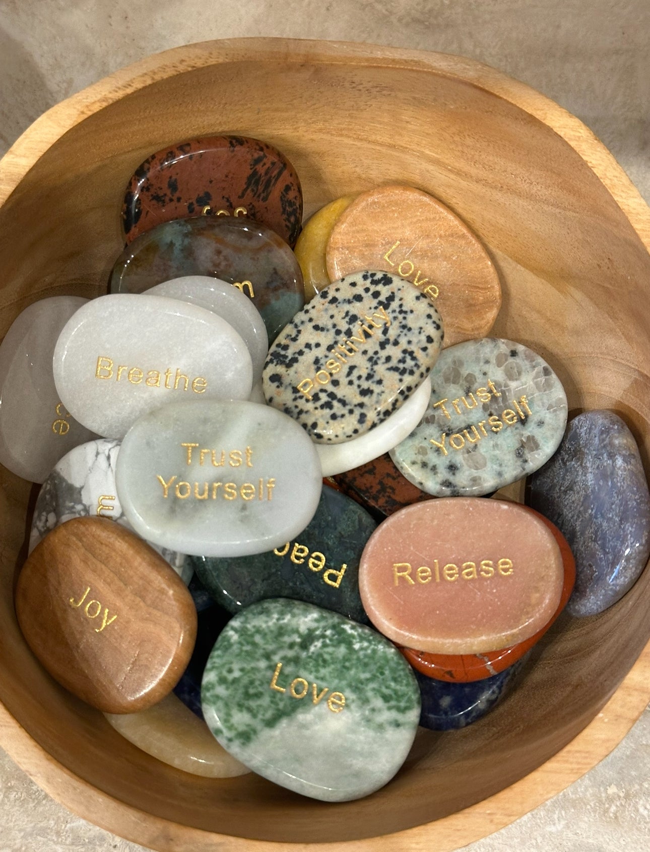 inspirational palm stones & crystals