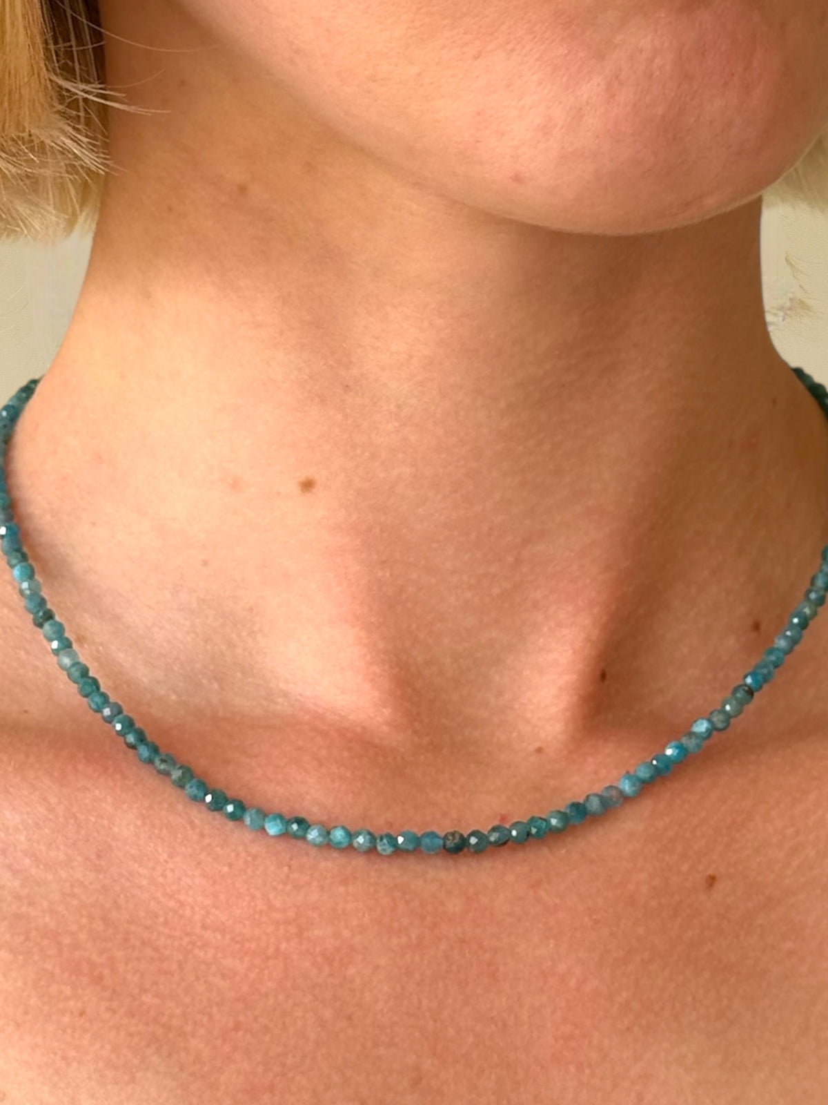 Blue Apatite Necklace| Manifestation, Inspiration & Serenity | Classic Collection