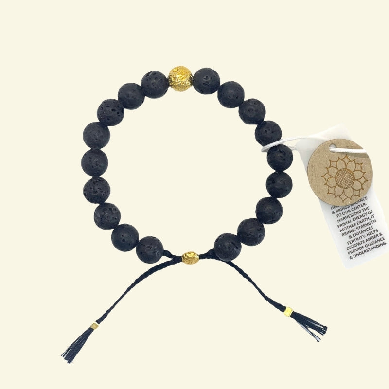 smr | Volcanic rock plated with 18k yellow gold | small