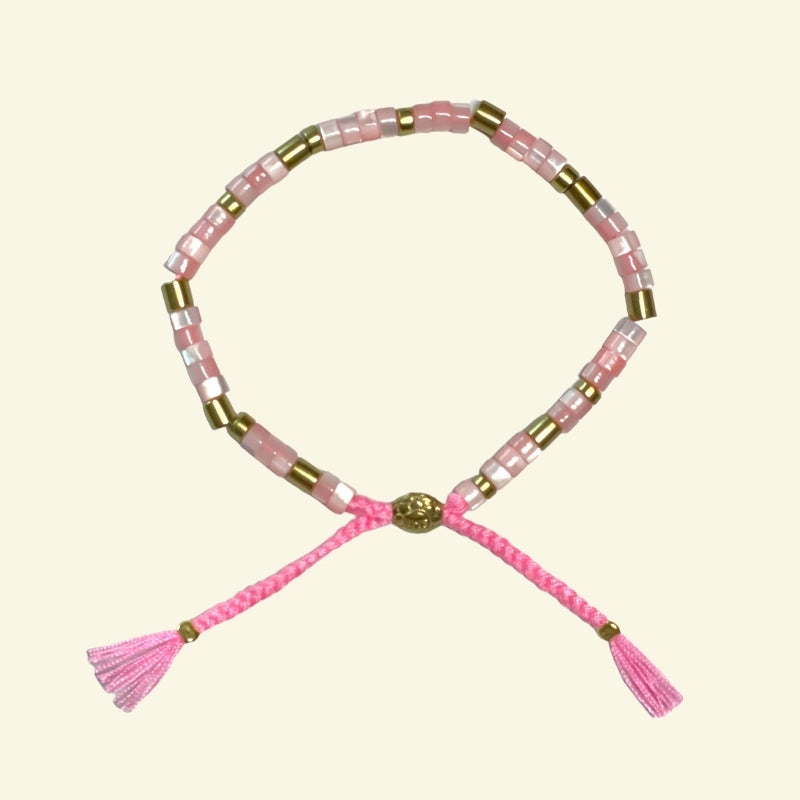 smr | Mother Of Pearl Barbie Pink | Earth Collection bracelet