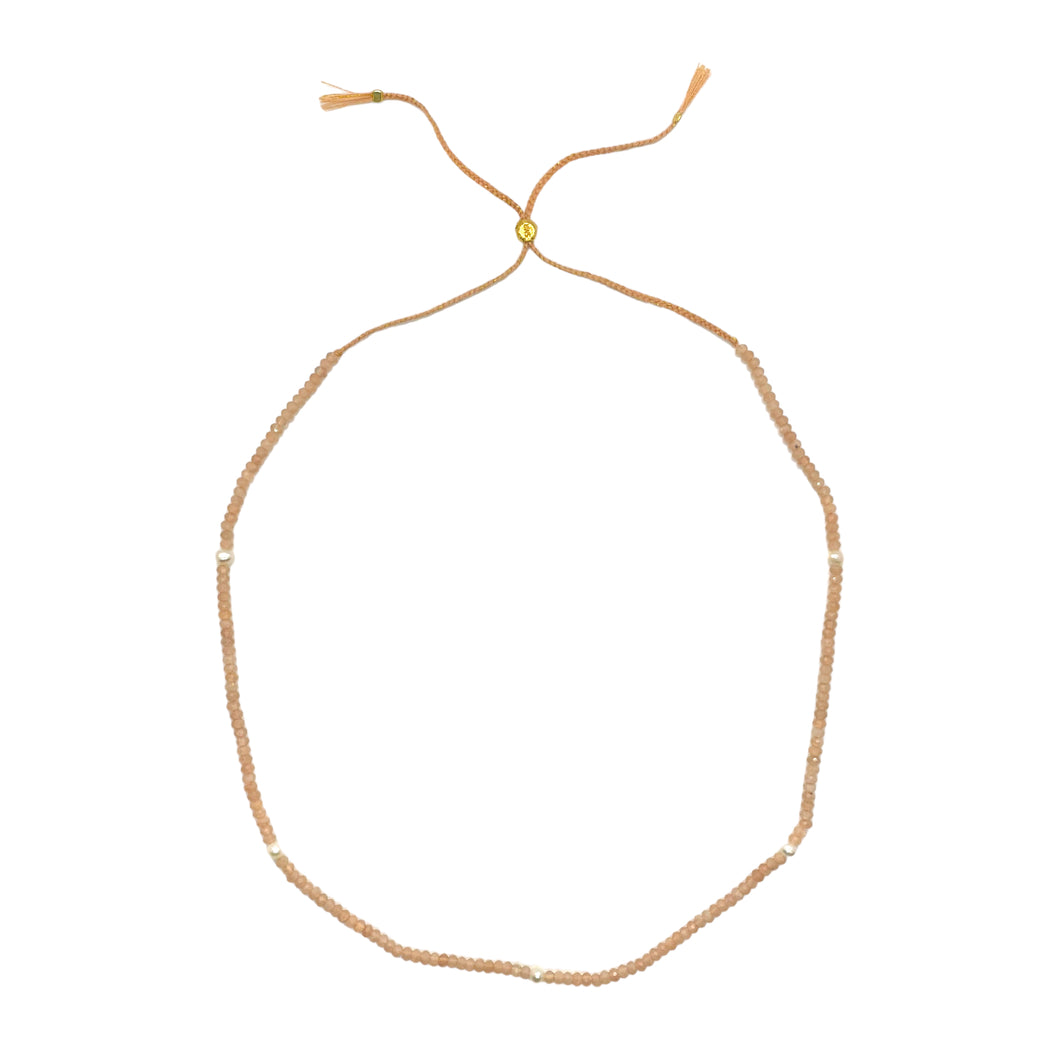 smr // peach moonstone necklace // Earth Collection