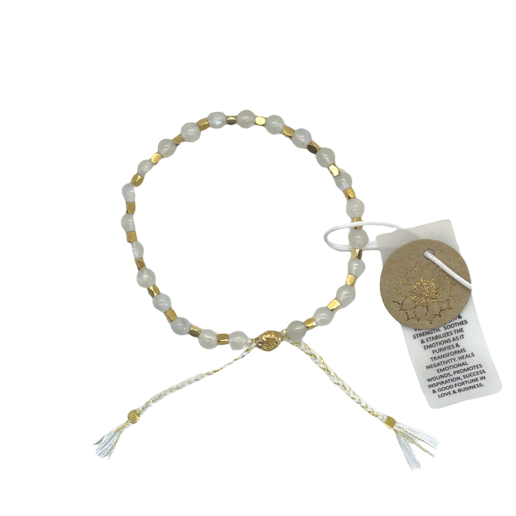 smr // rainbow moonstone yellow gold // Signature Collection bracelet
