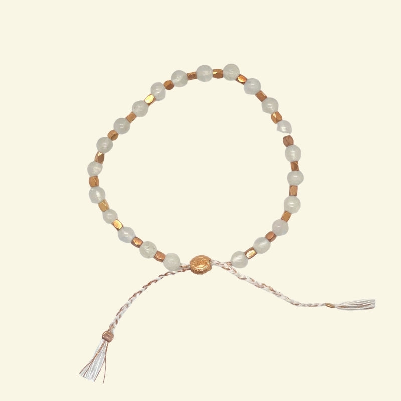 smr | rainbow moonstone yellow gold | Signature Collection bracelet