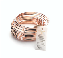 Load image into Gallery viewer, Rose Gold bangles with a Hematite bead(set of 10)
