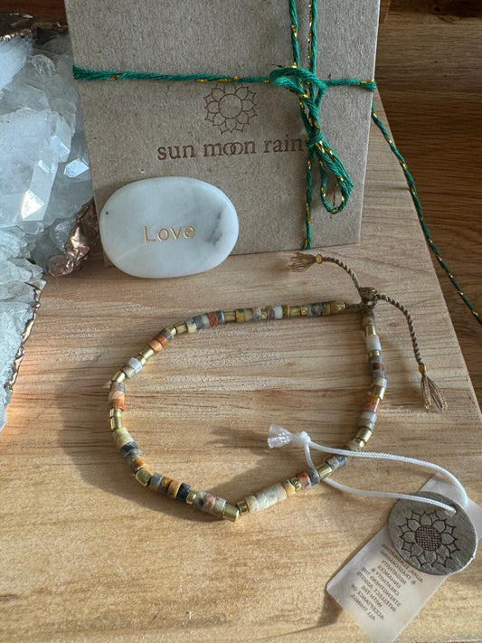 sun m⚭n rain crazy lace agate anket  + LOVE palm stone