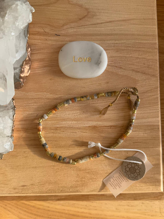 sun m⚭n rain crazy lace agate anket  + LOVE palm stone