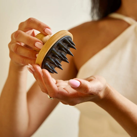 Bamboo & Silicone Scalp Massage Brush