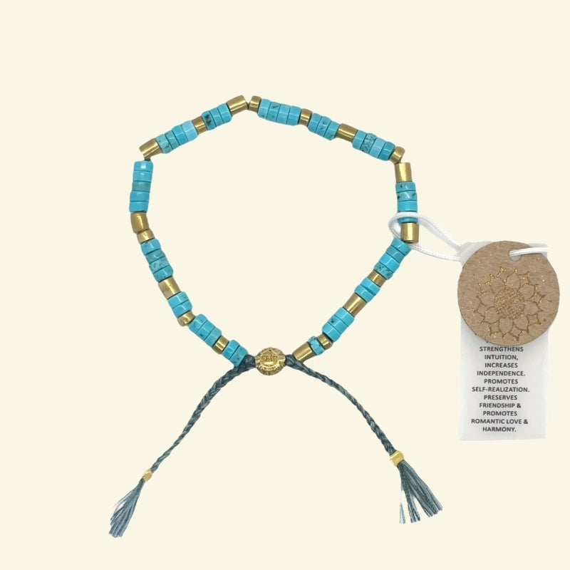 Turquoise Bracelet | Protection,  Dispels Negativity & Enhances Intuition | Earth Collection